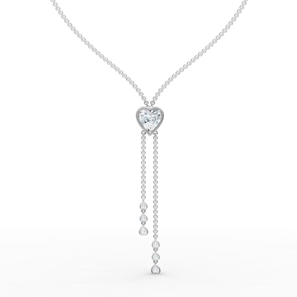 Amour Heart Lariat Necklace